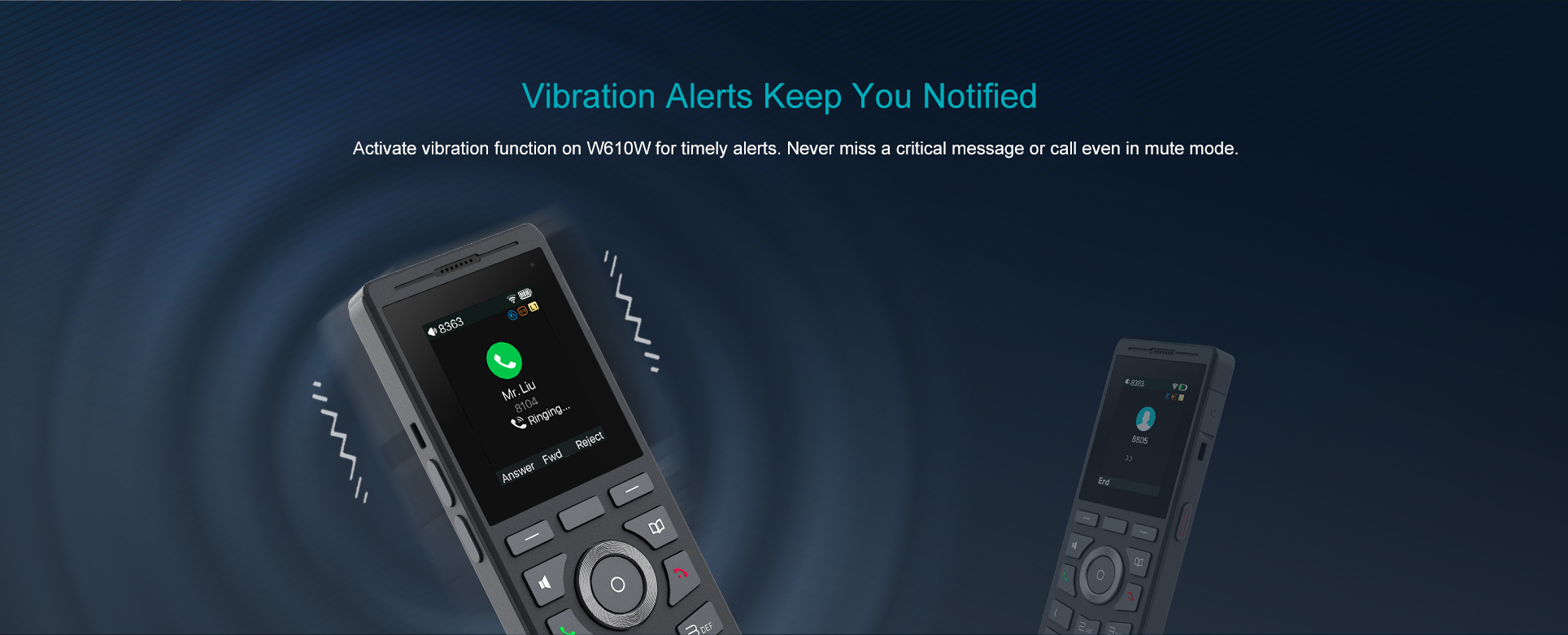 Telefono IP SIP Fanvil LINKVIL W610W Facilidades Alertas de Vibración